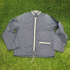 Vintage 80s MOD Coaches Jacket Small 21x27 Blue Windbreaker